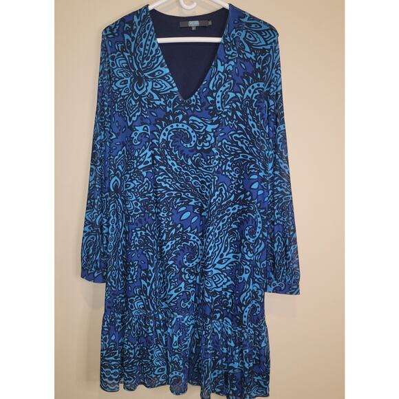 Eva Franco Dresses & Skirts - Anthropologie Blue A-line pullover v-neck dress size medium